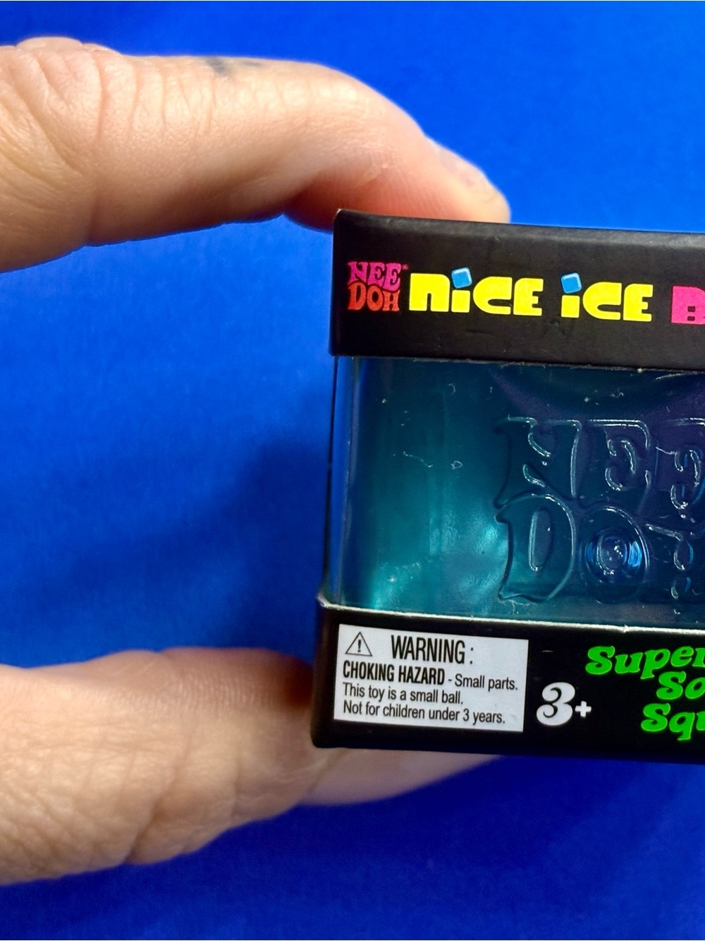 Needoh Nice Ice Baby, Blue, Super Solid Squish Stress Reliever NEW